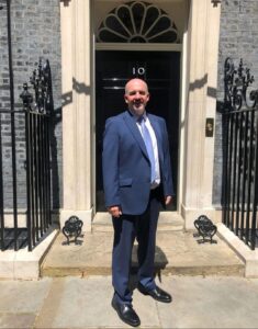 Professor Thom Brooks outside 10 Downing Street, June 2025